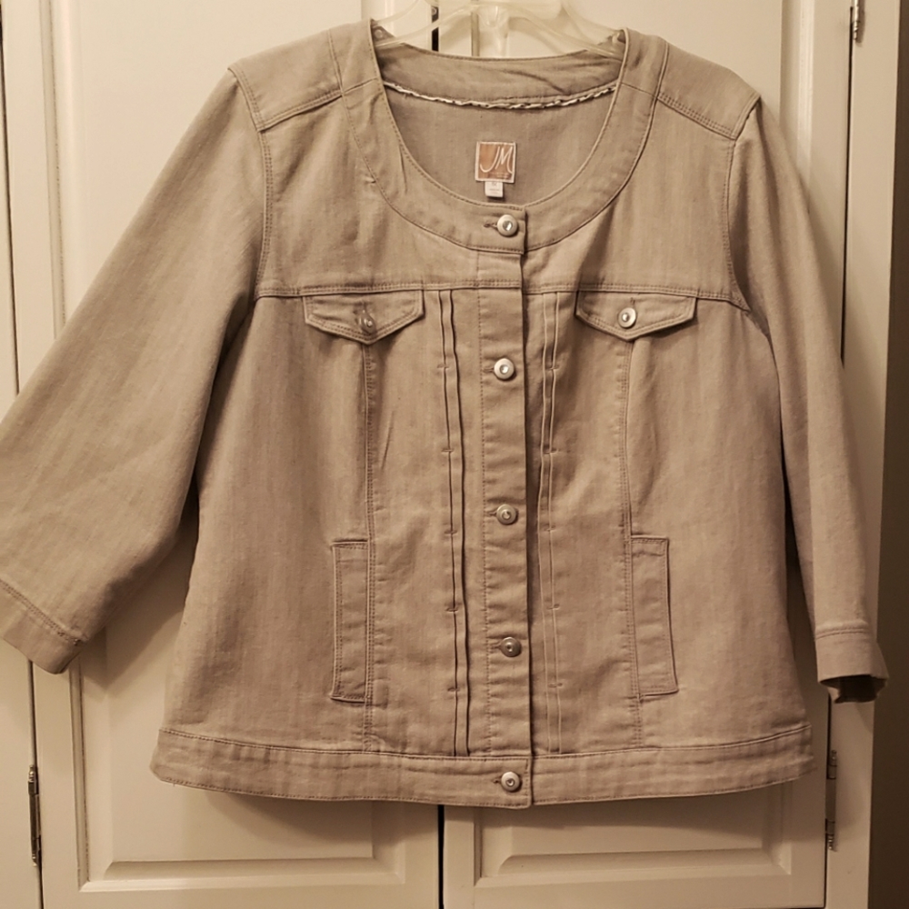 JM Collection Jeans Jacket women's 1X Beige